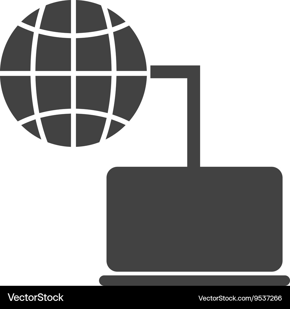 Connected laptop Royalty Free Vector Image - VectorStock