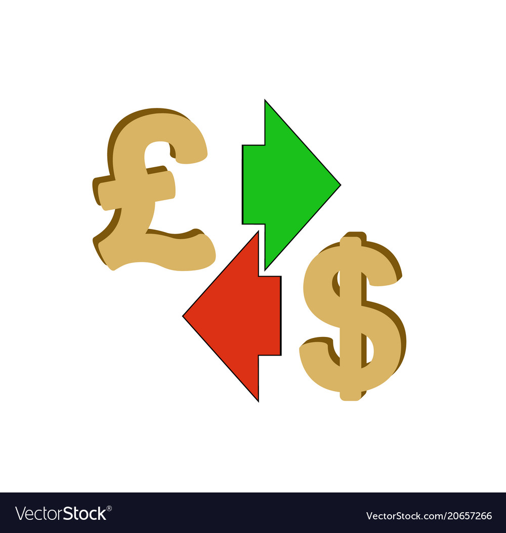 Exchange British Pound To Dollar Royalty Free Vector Image