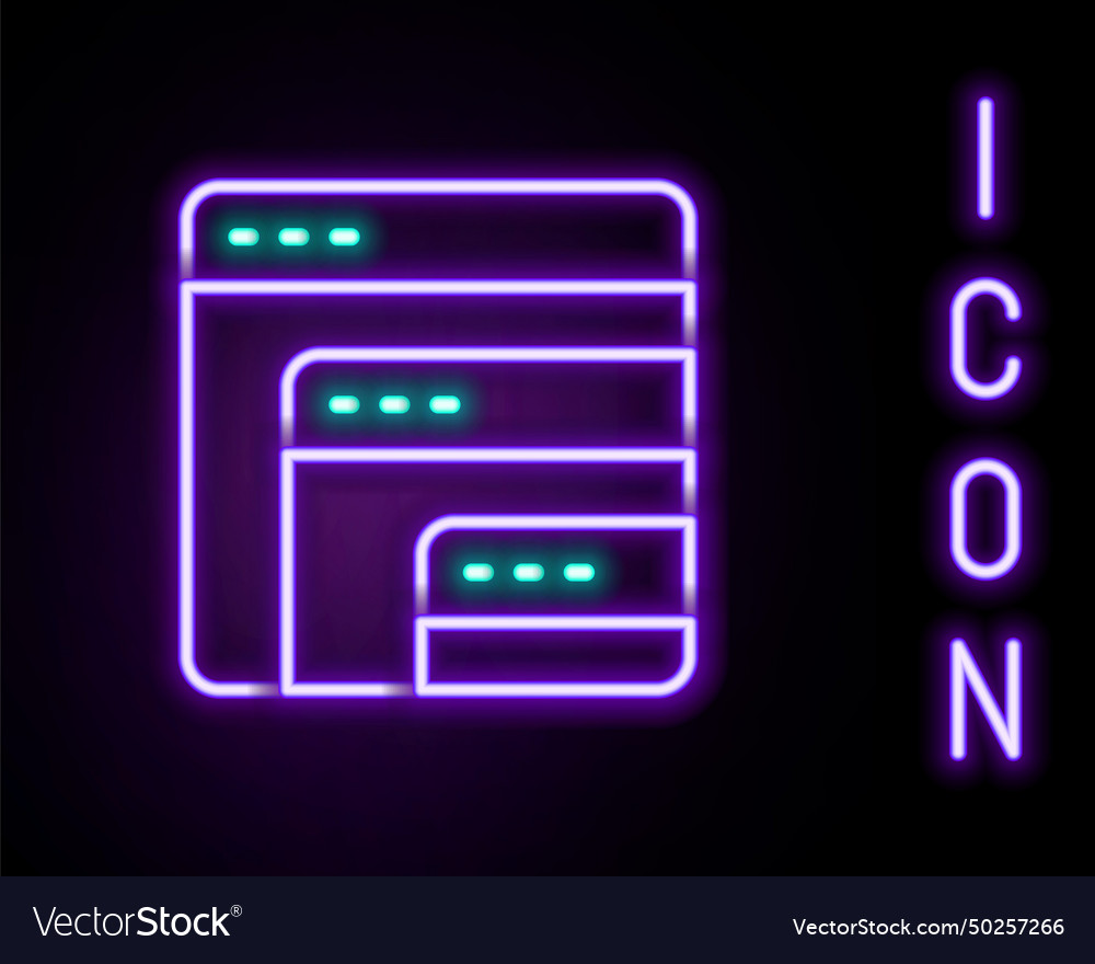 Glowing neon line software web developer Vector Image Glowing neon line software web developer