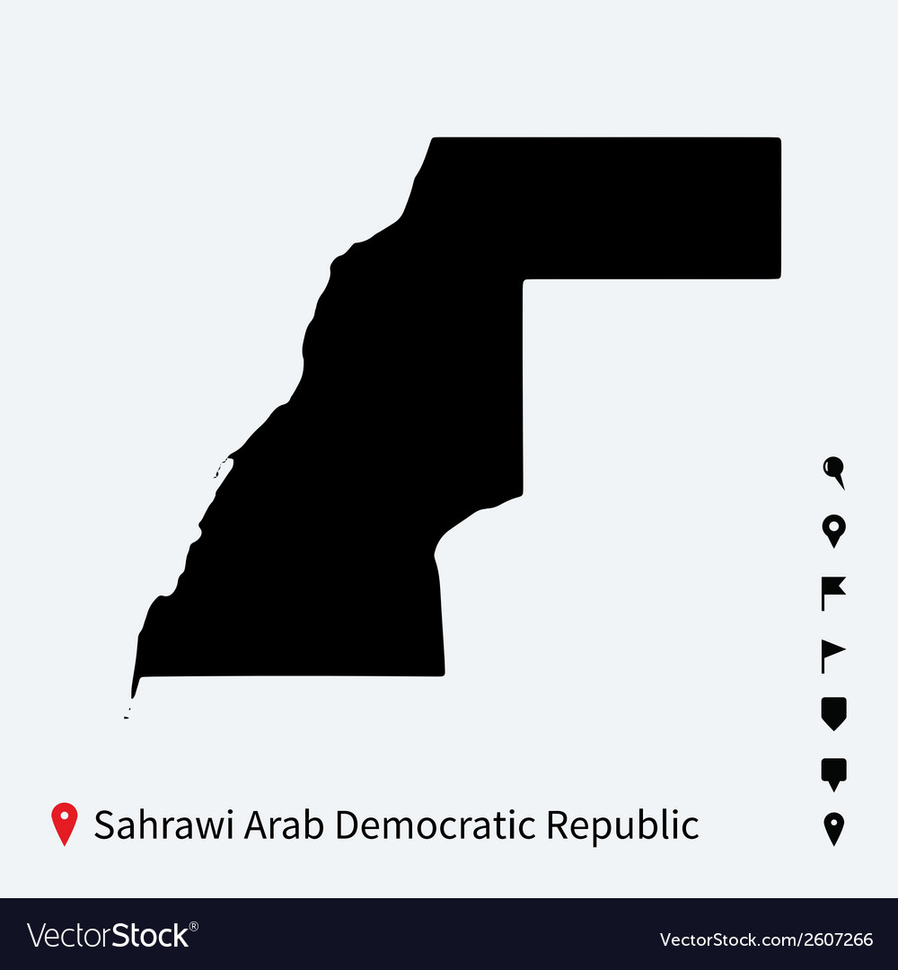 High detailed map of sahrawi arab democratic