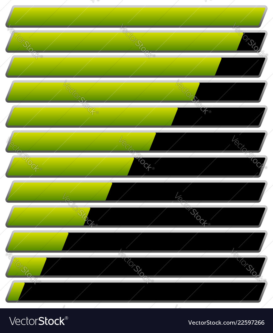Horizontal progress loading bar templates vector image Horizontal progress loading bar templates