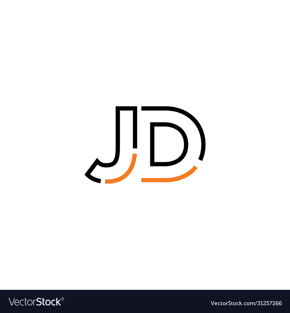 Jd letter logo icon design template elements Vector Image