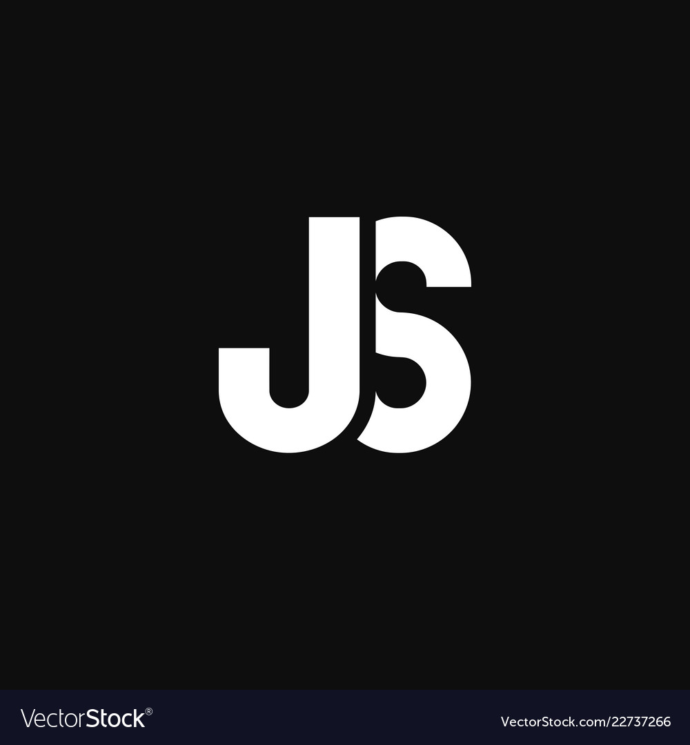 Logo letters js flattened Royalty Free Vector Image