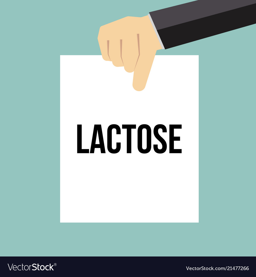 Man showing paper lactose text