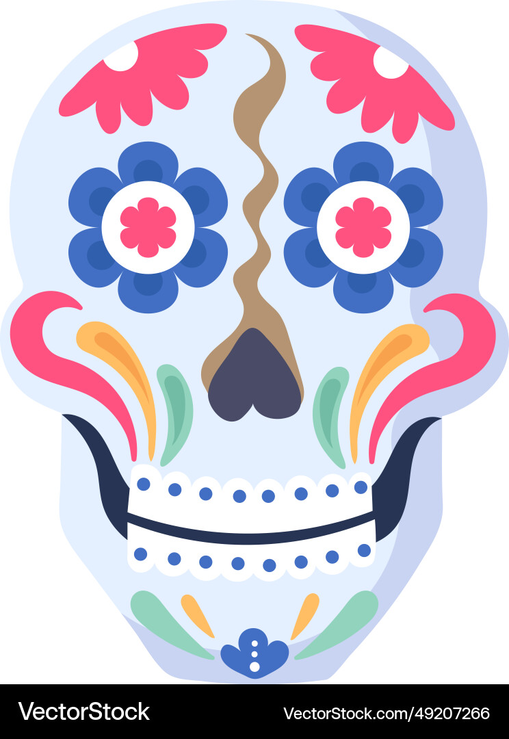 Mexican skull Royalty Free Vector Image - VectorStock