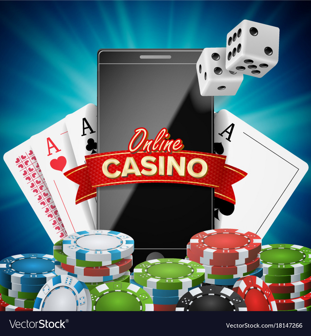 Online casino banner realistic smart phone