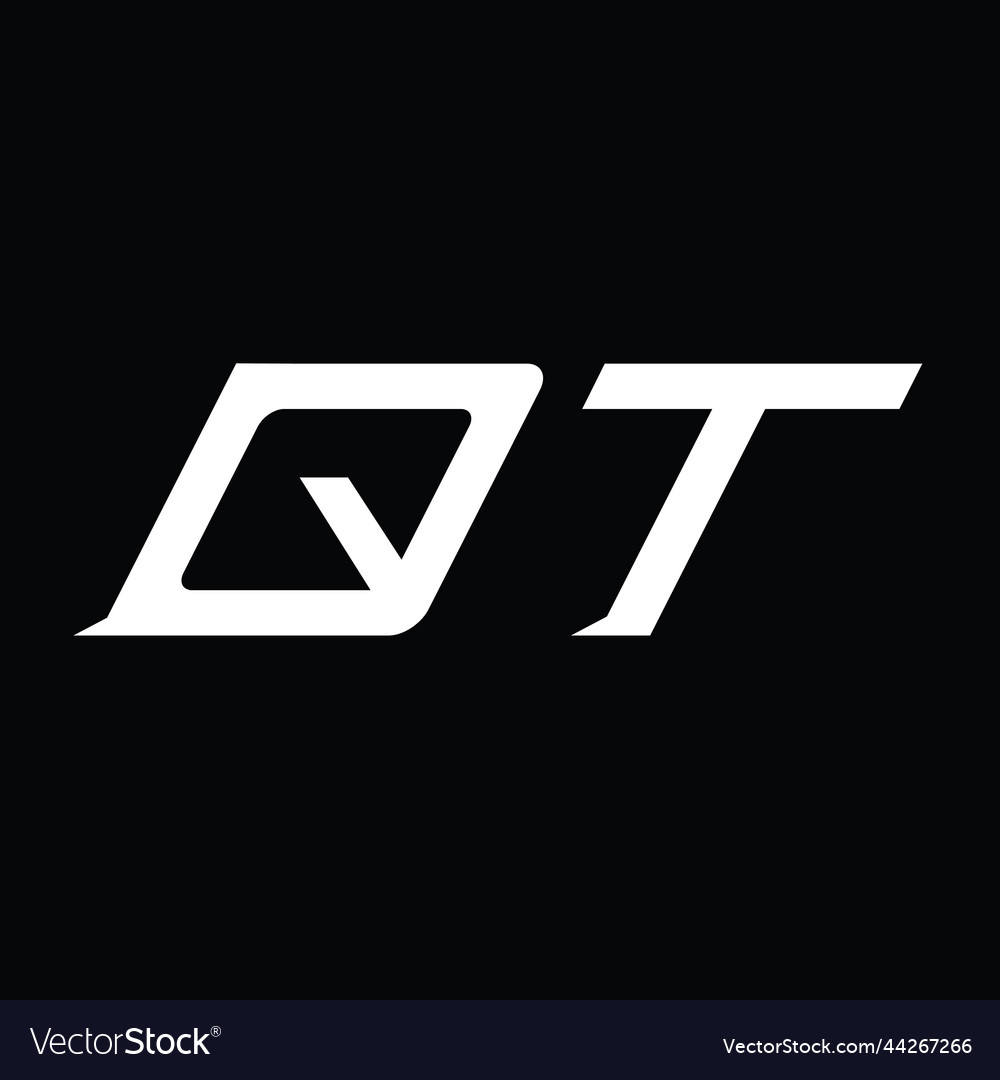 Qt logo monogram letter with slice style