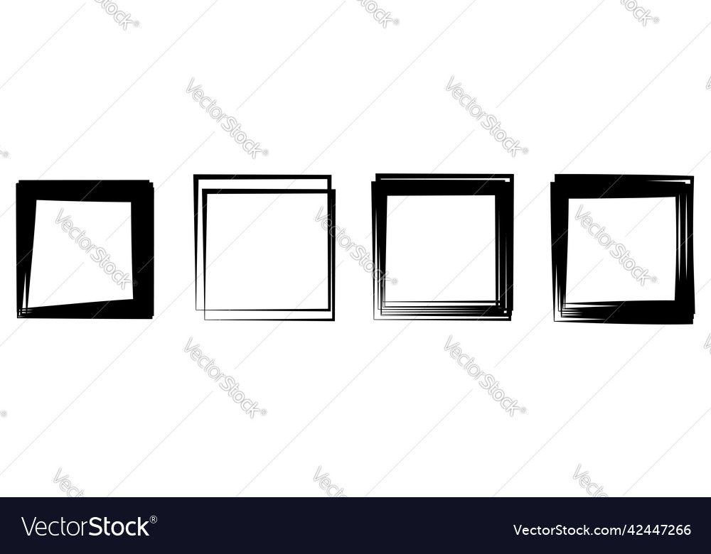Random square contour frame border element vector image Random square contour frame border element