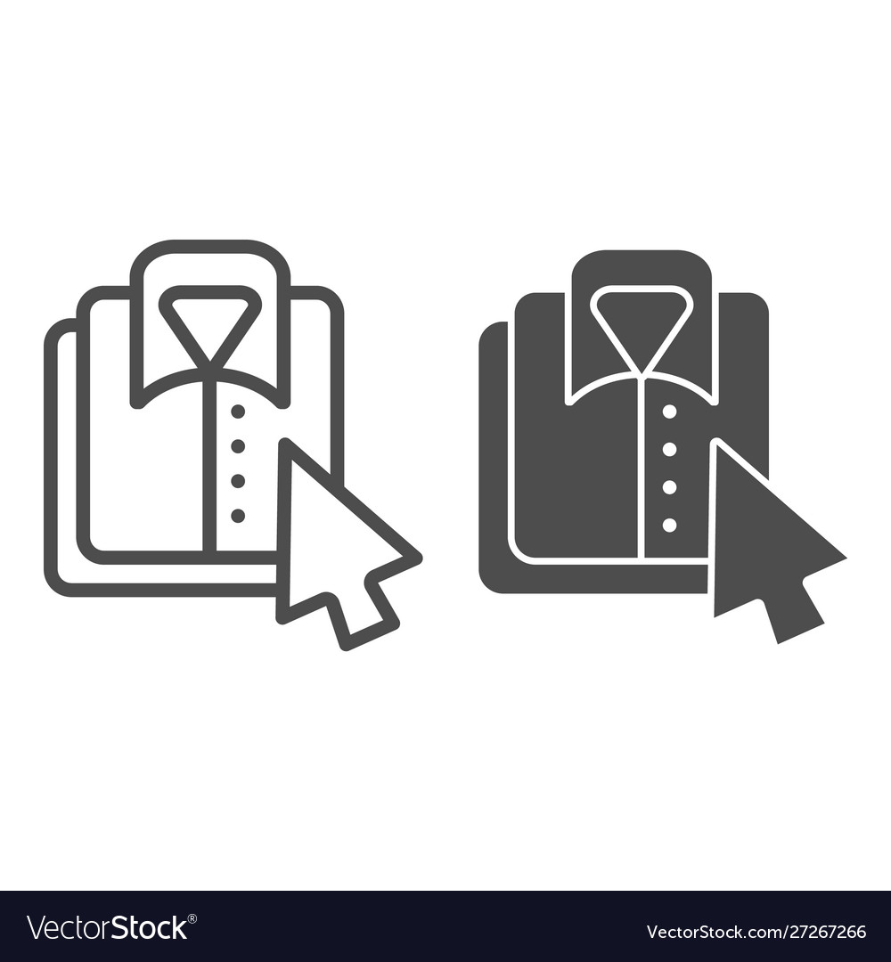 Shirt and cursor line glyph icon pointer
