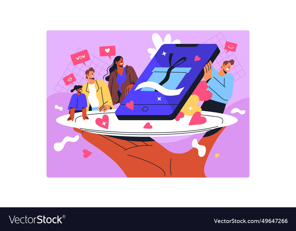 Smm business concept internet gift drawing post vector image Smm business concept internet gift drawing post
