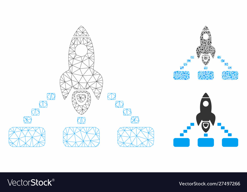 Space rocket collaboration mesh 2d model