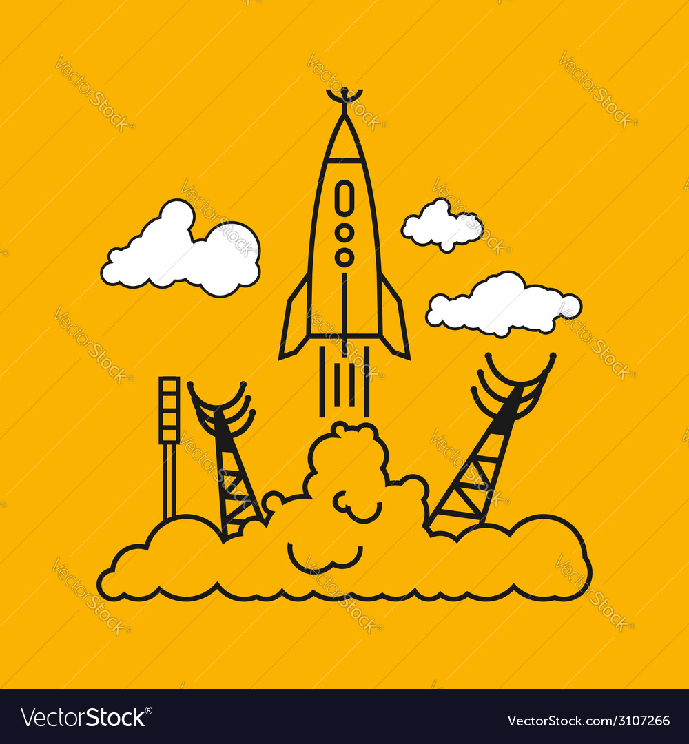 Start of the rocket in clouds