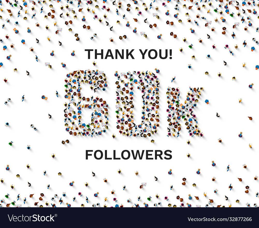 Vielen Dank Follower peoples 60k online social vector image Vielen Dank Follower peoples 60k online social