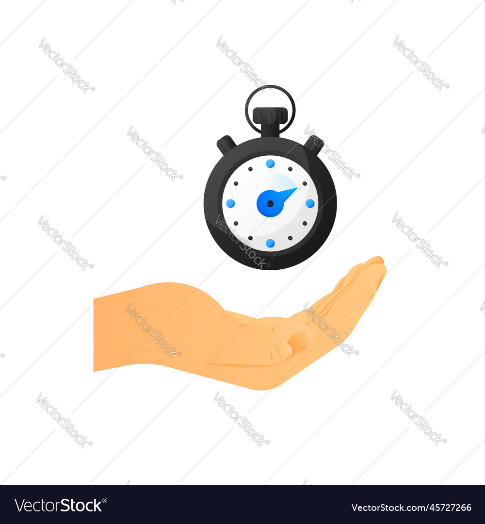 Timer clock and stopwatch countdown symbol vector image Timer clock and stopwatch countdown symbol