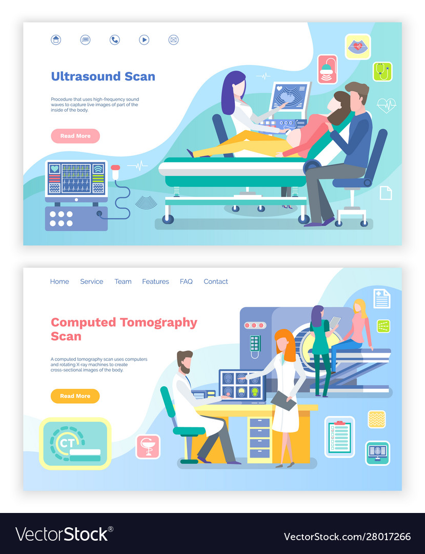 Ultrasound scan and computed tomography website Vector Image Ultrasound scan and computed tomography website