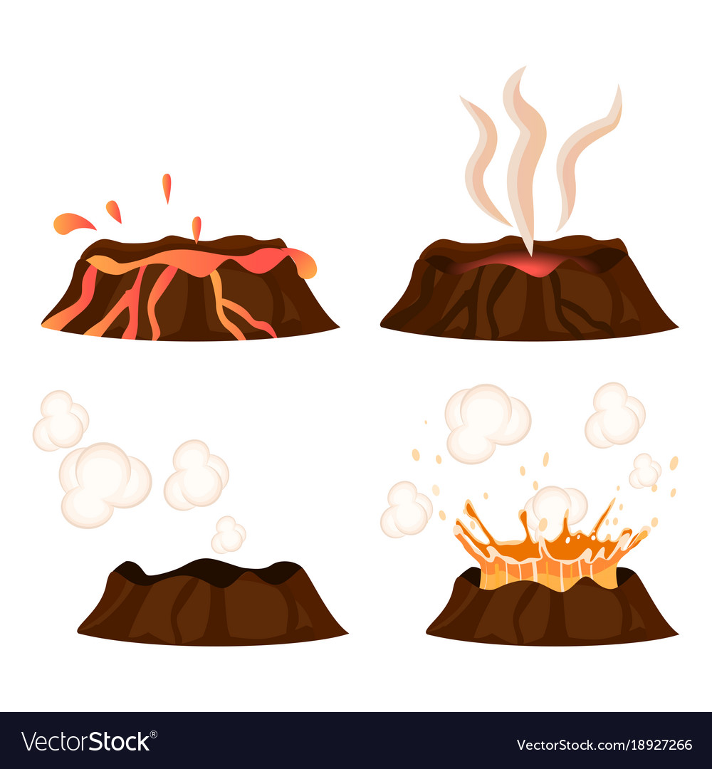 Volcanic eruption stages collection