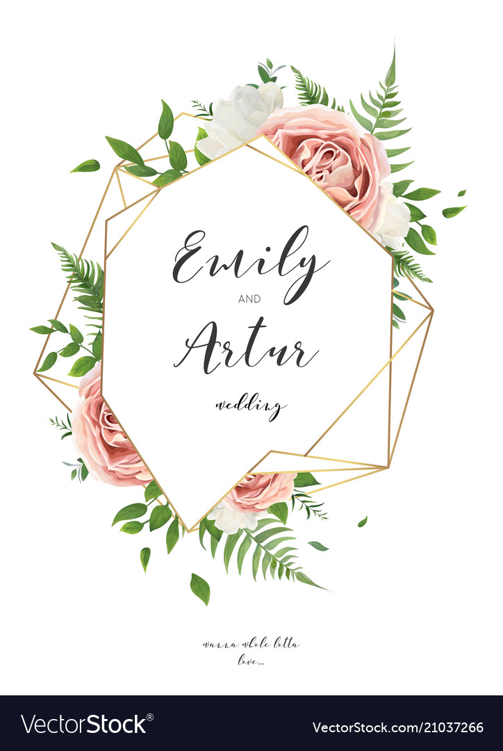 Wedding invitation floral invite card art design Vector Image