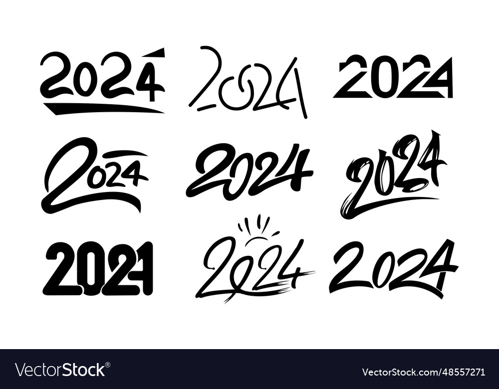 2024 Number Calligraphy Text