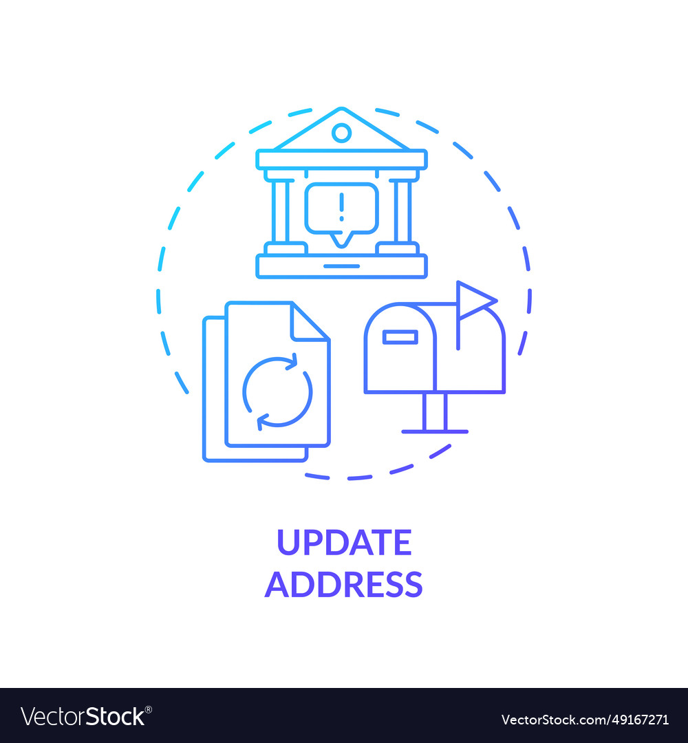 2d simple thin linear update address gradient icon vector image 2d simple thin linear update address gradient icon