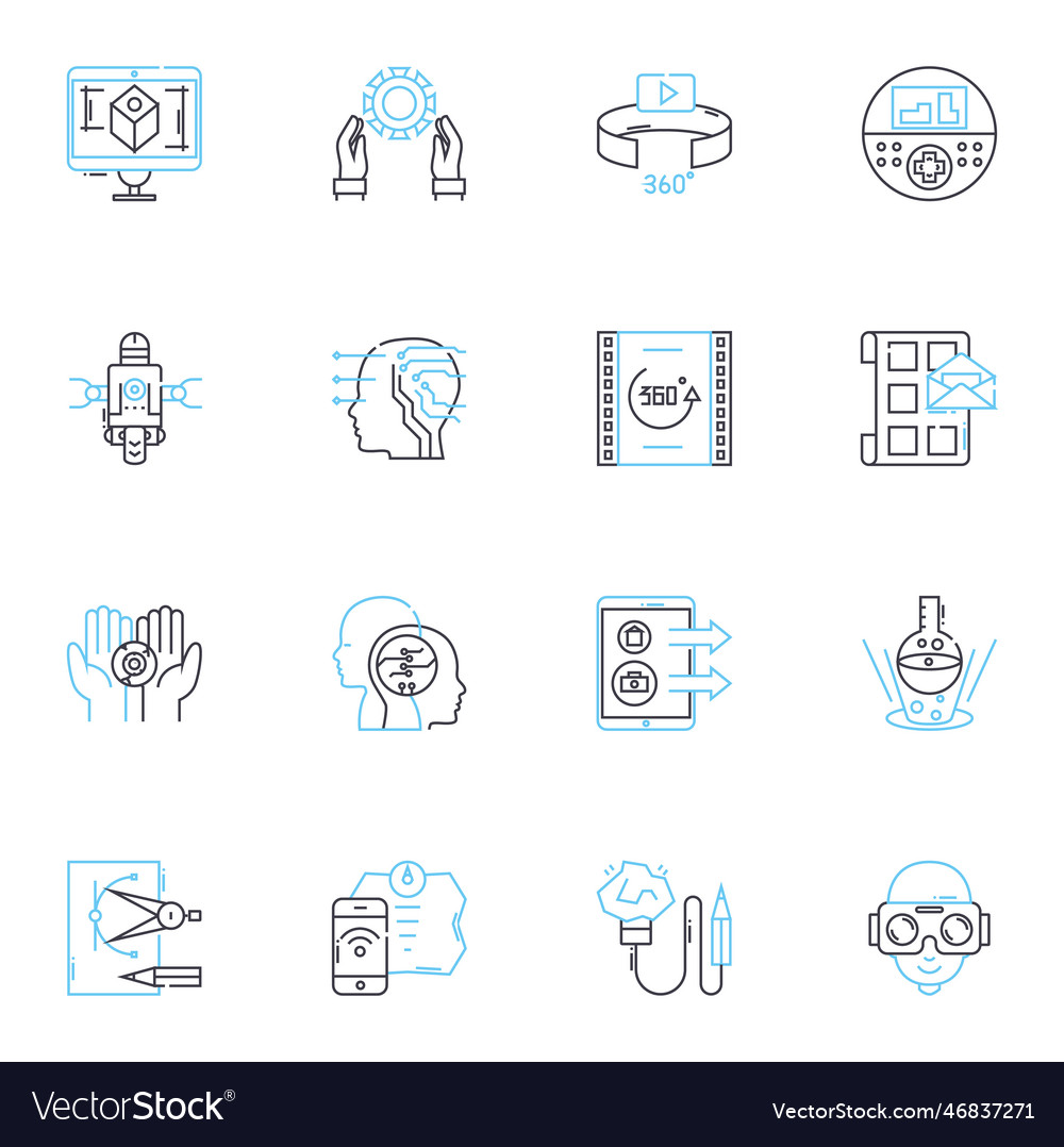 Erweiterte Methoden lineare Icons setzen Optimierung vector image Erweiterte Methoden lineare Icons setzen Optimierung