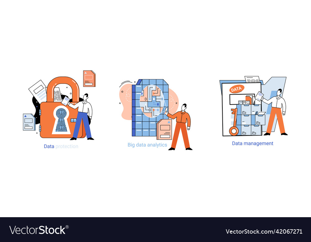 Big data analytics platform management vector image Big data analytics platform management