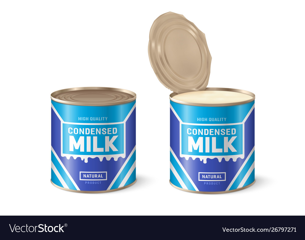 Condensed milk condensed milk can Royalty Free Vector Image