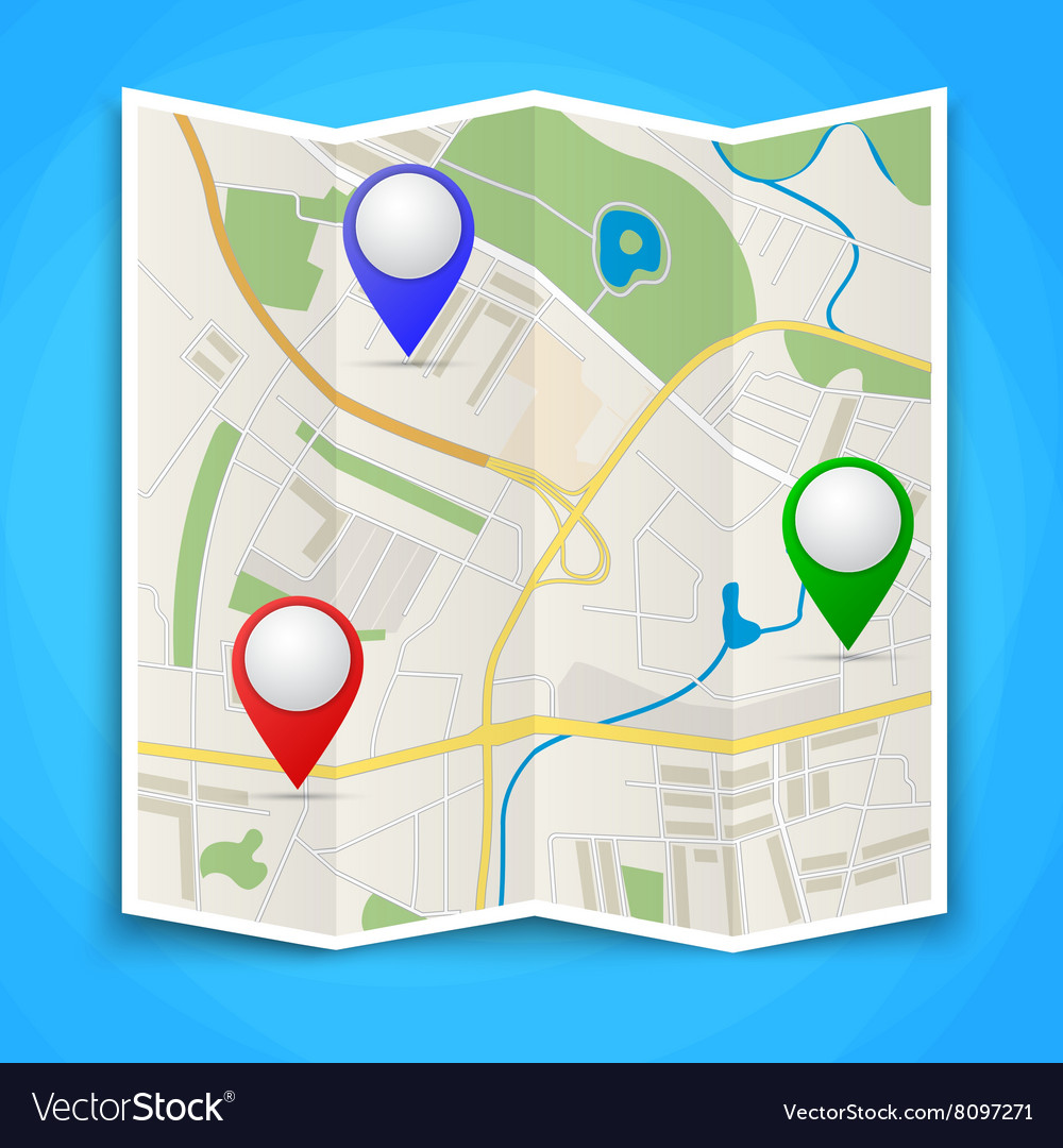 Folded maps with color point markers
