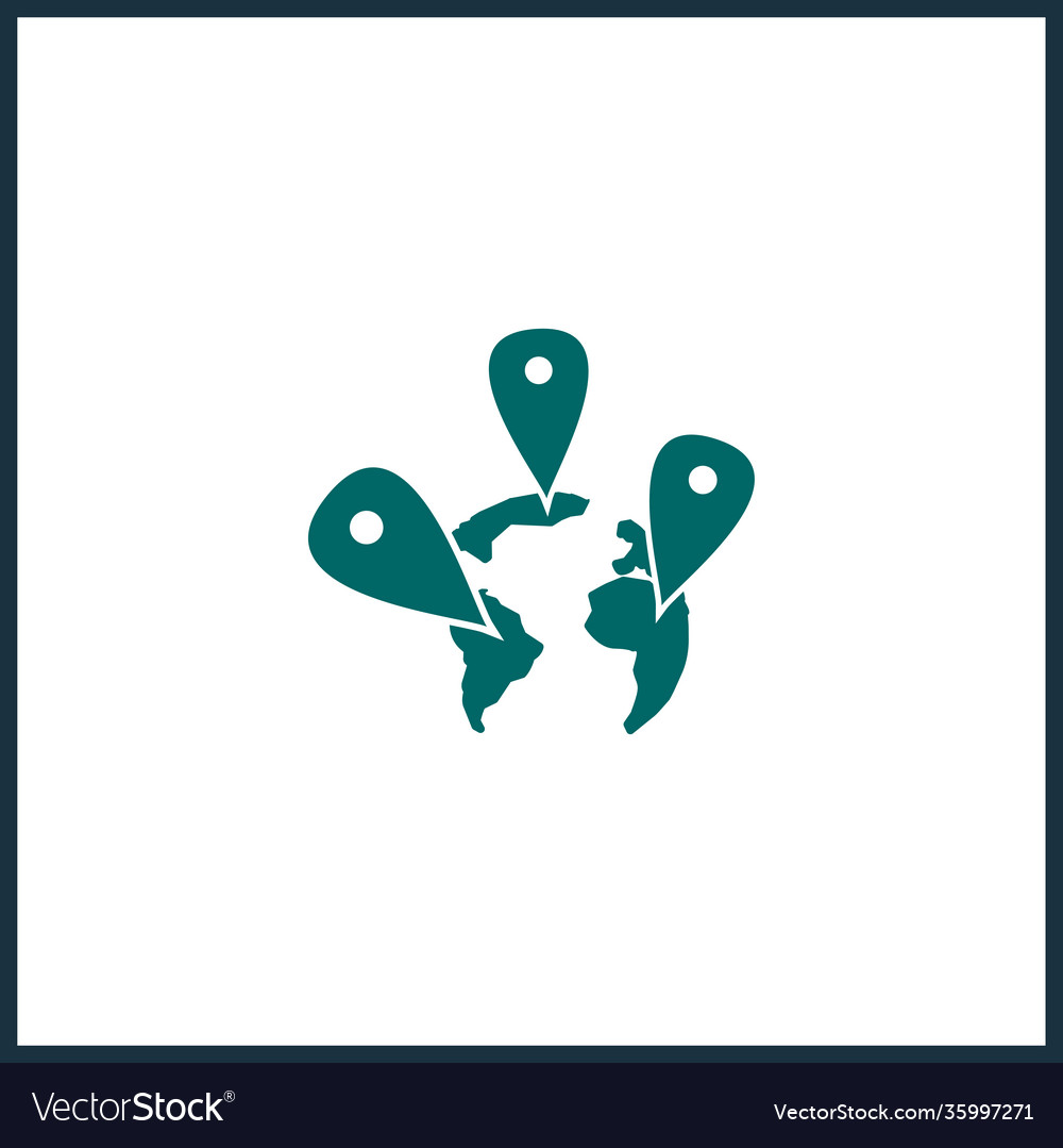 Geolocation around world icon location simple
