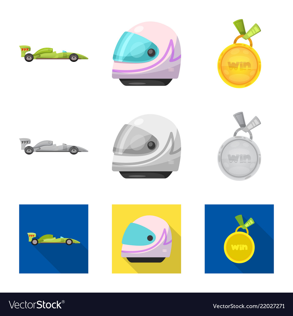 Isolated object of car and rally icon set vector image Isolated object of car and rally icon set