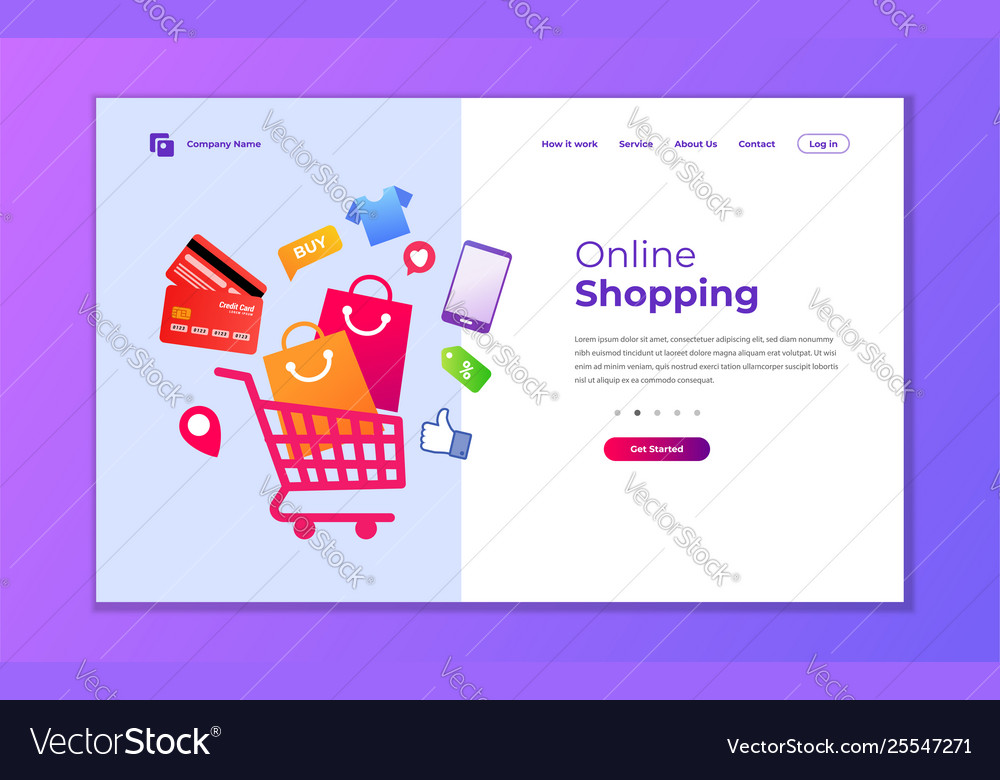 Landing page template online shopping modern