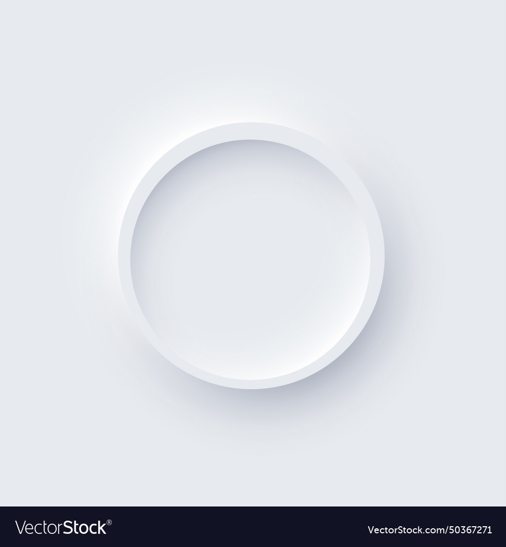Neumorphism ui circle white ring button