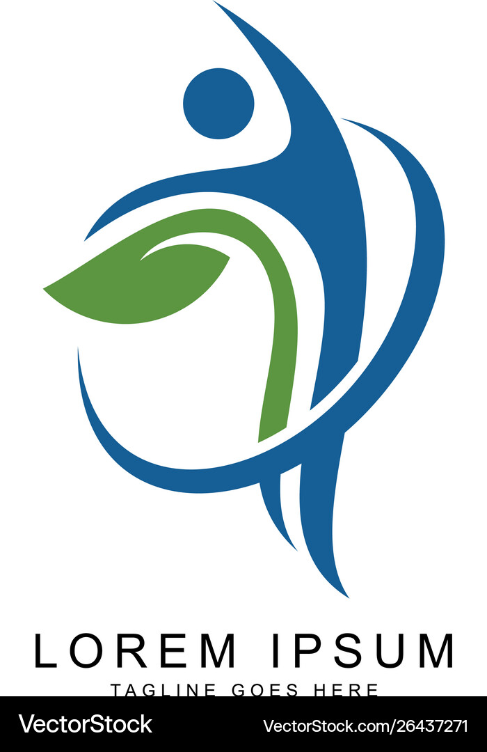 People & Leaf Logo Template Royalty Free Vector Image
