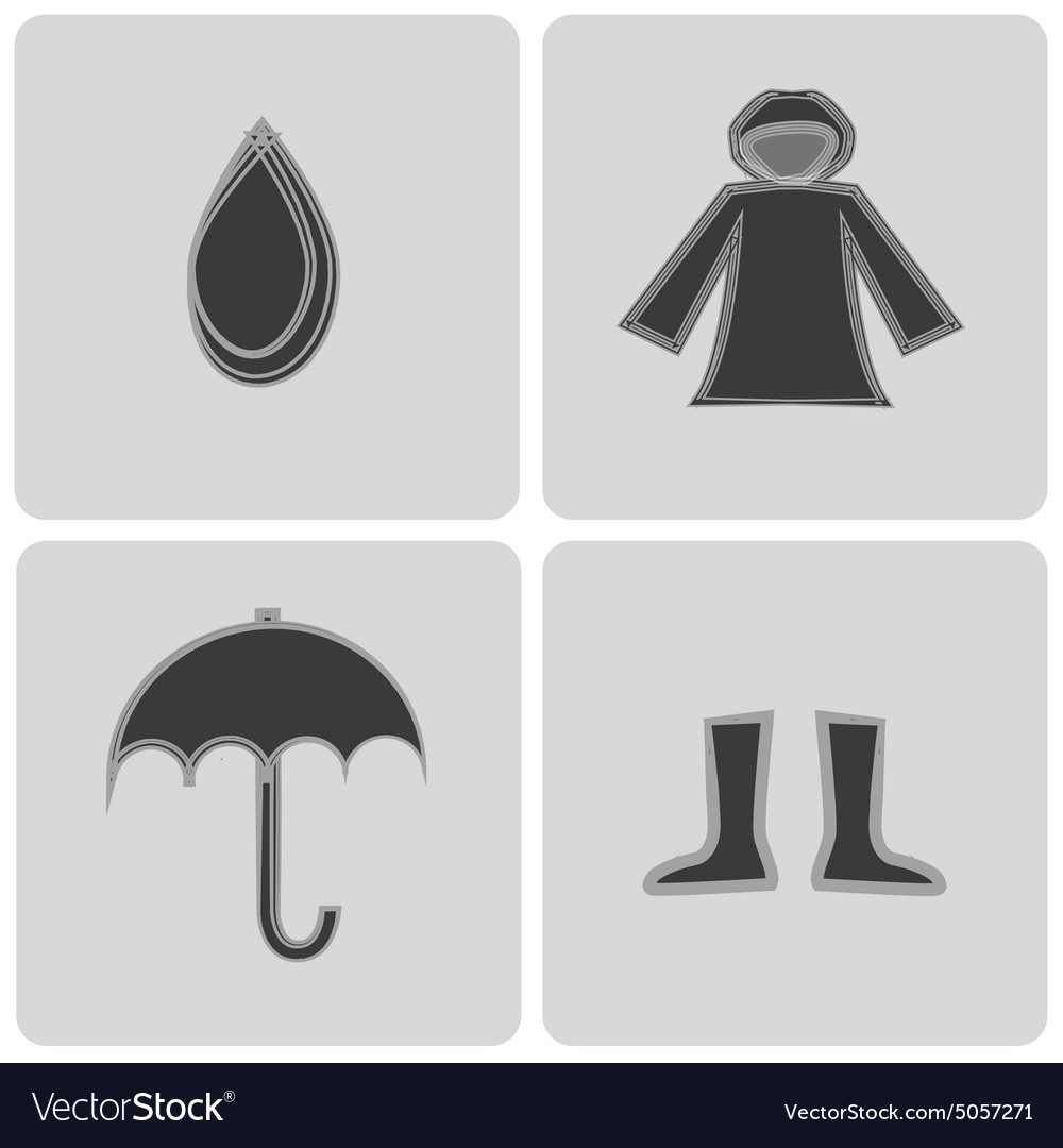 Rain elements icons Royalty Free Vector Image VectorStock