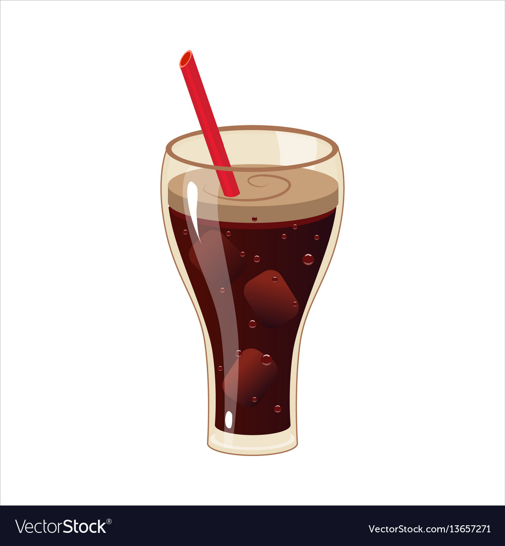 Refreshing Soda Glass with Straw
