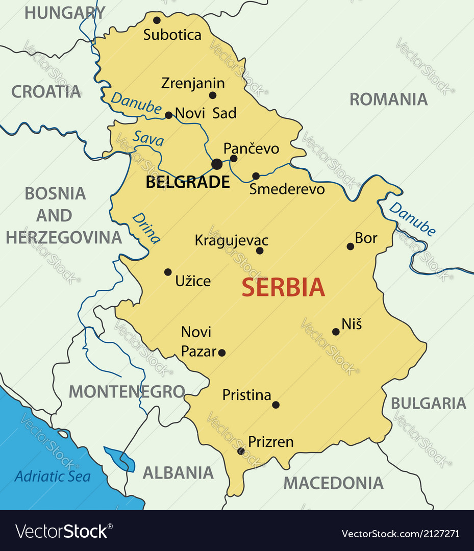 Serbia Political Map Illustrator Vector Eps Maps Eps Illustrator Map ...