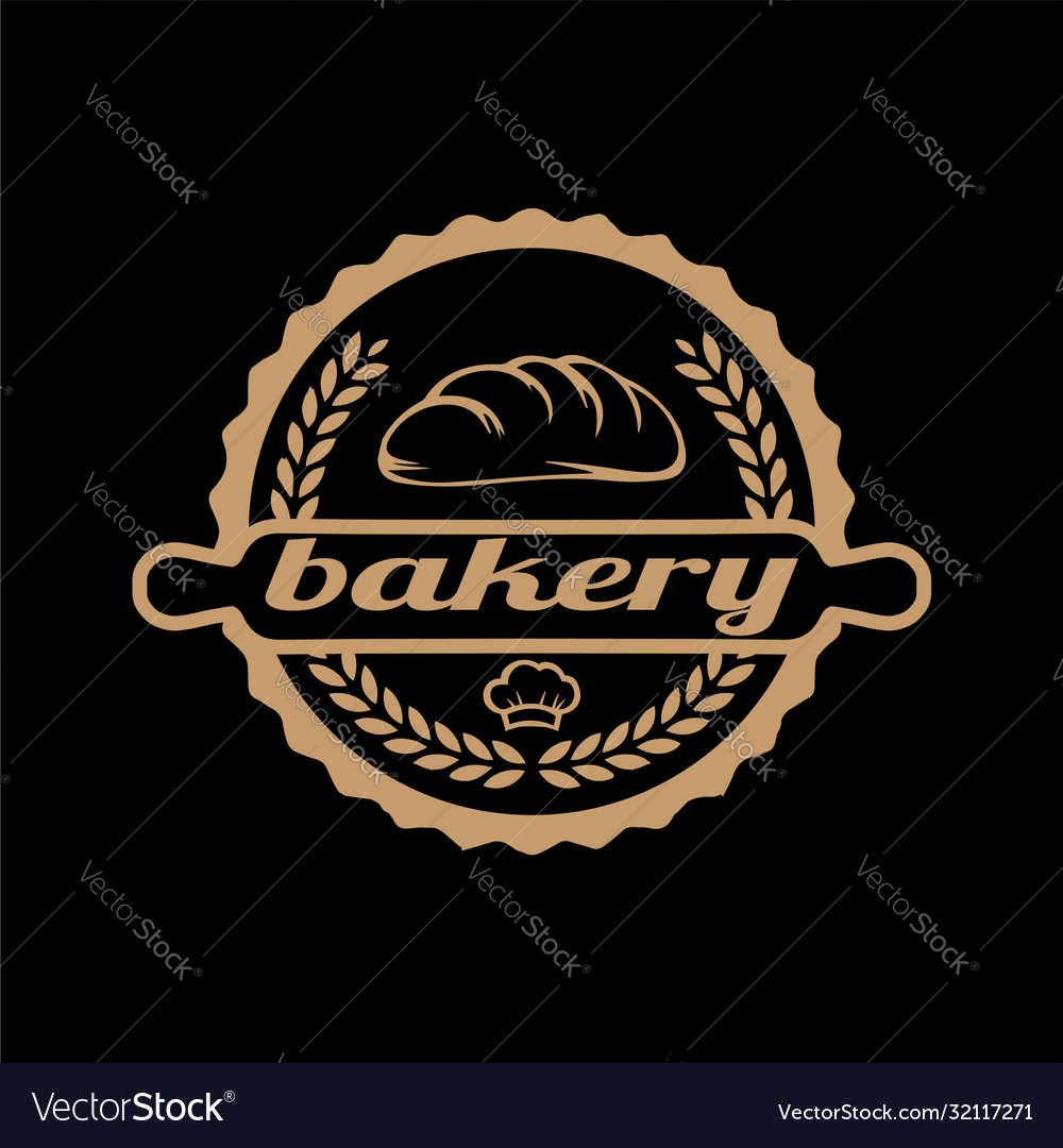 Retro vintage bread bakery shop stamp label logo Vector Image