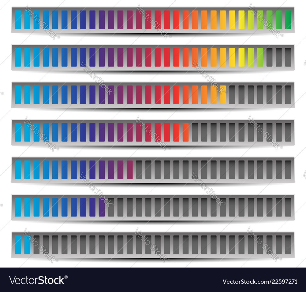 Set of progress loading bars preloaders Vector Image Set of progress loading bars preloaders