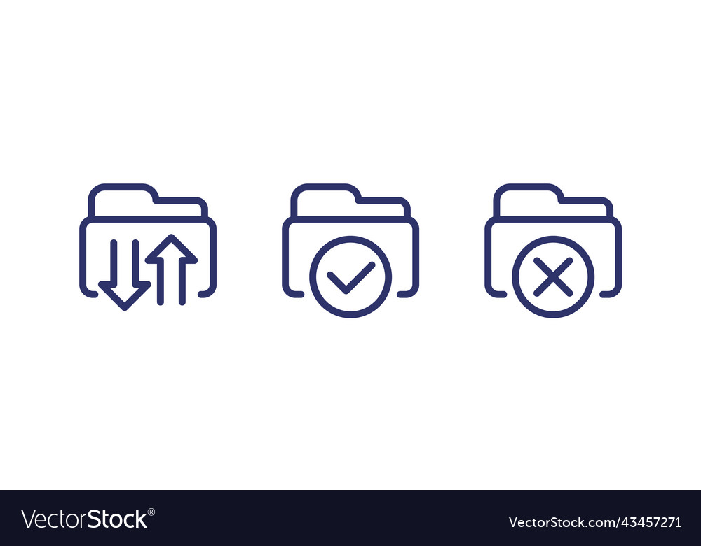 Upload files to folder backup line icons