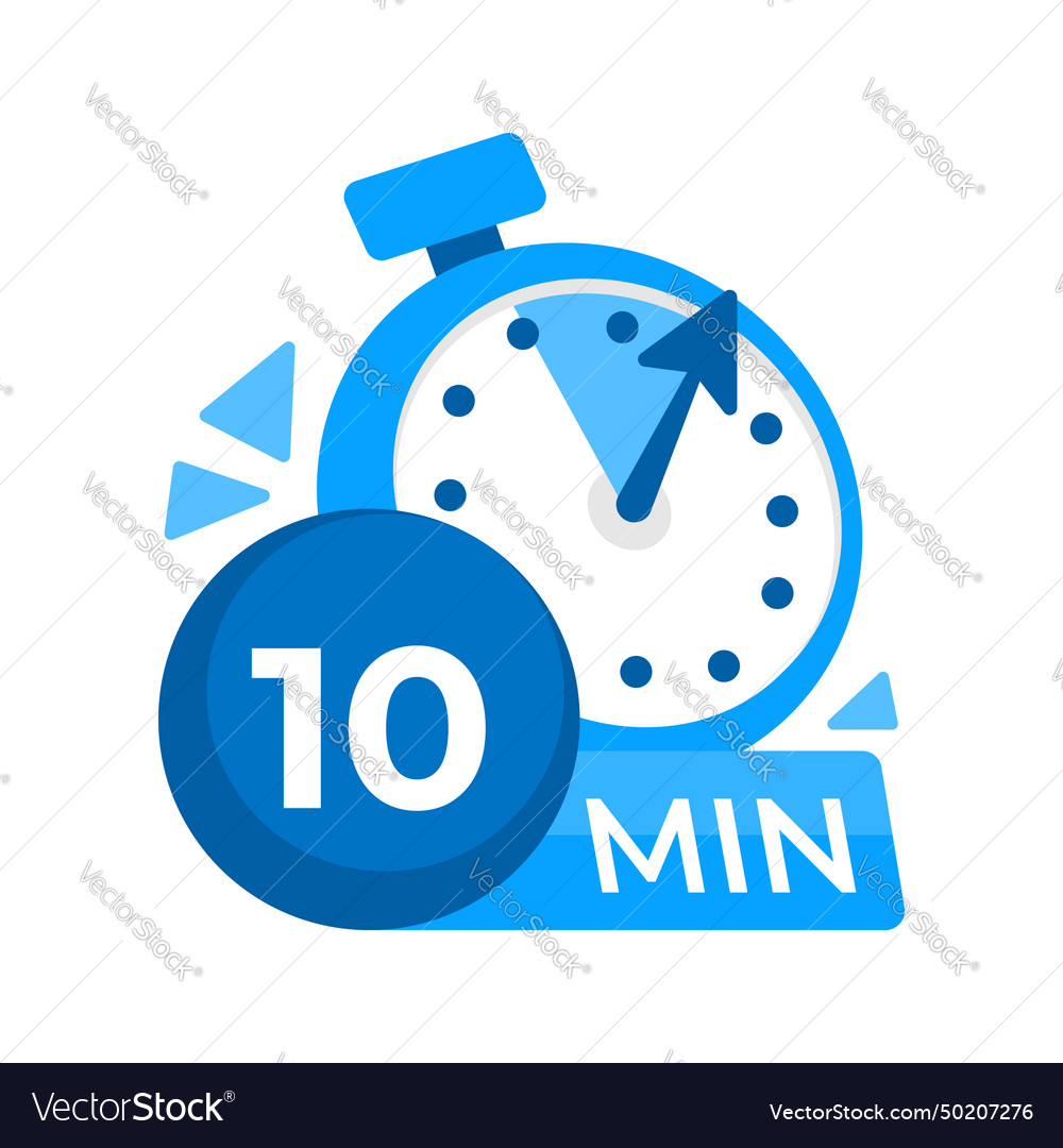 10 minutes timer stopwatch icon min clock Vector Image