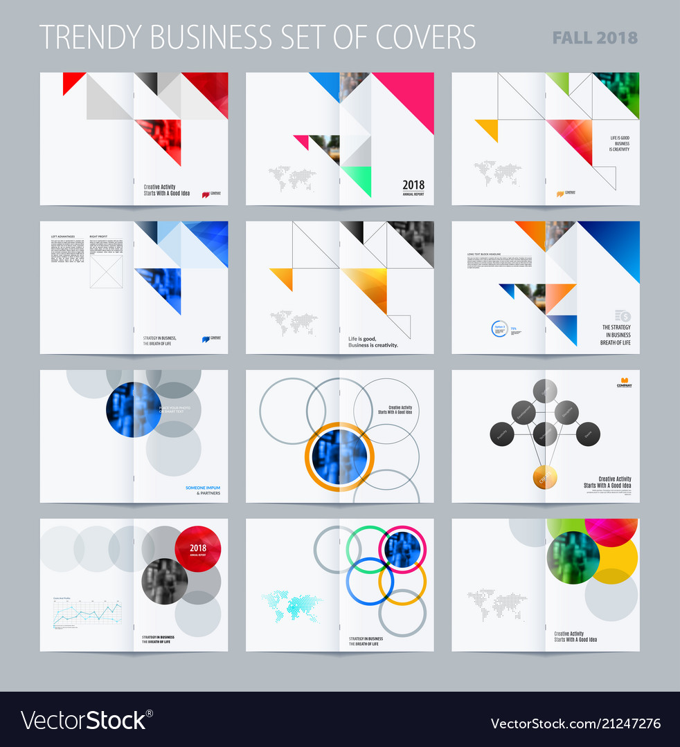 Abstract double-page brochure design triangular Vector Image Abstract double-page brochure design triangular