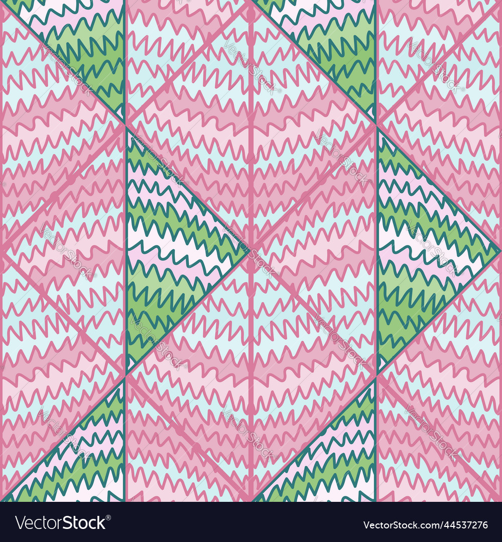 Abstract wave seamless pattern in doodle style Vector Image Abstract wave seamless pattern in doodle style