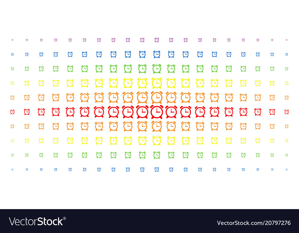 Alarm clock spectral halftone pattern vector image Alarm clock spectral halftone pattern