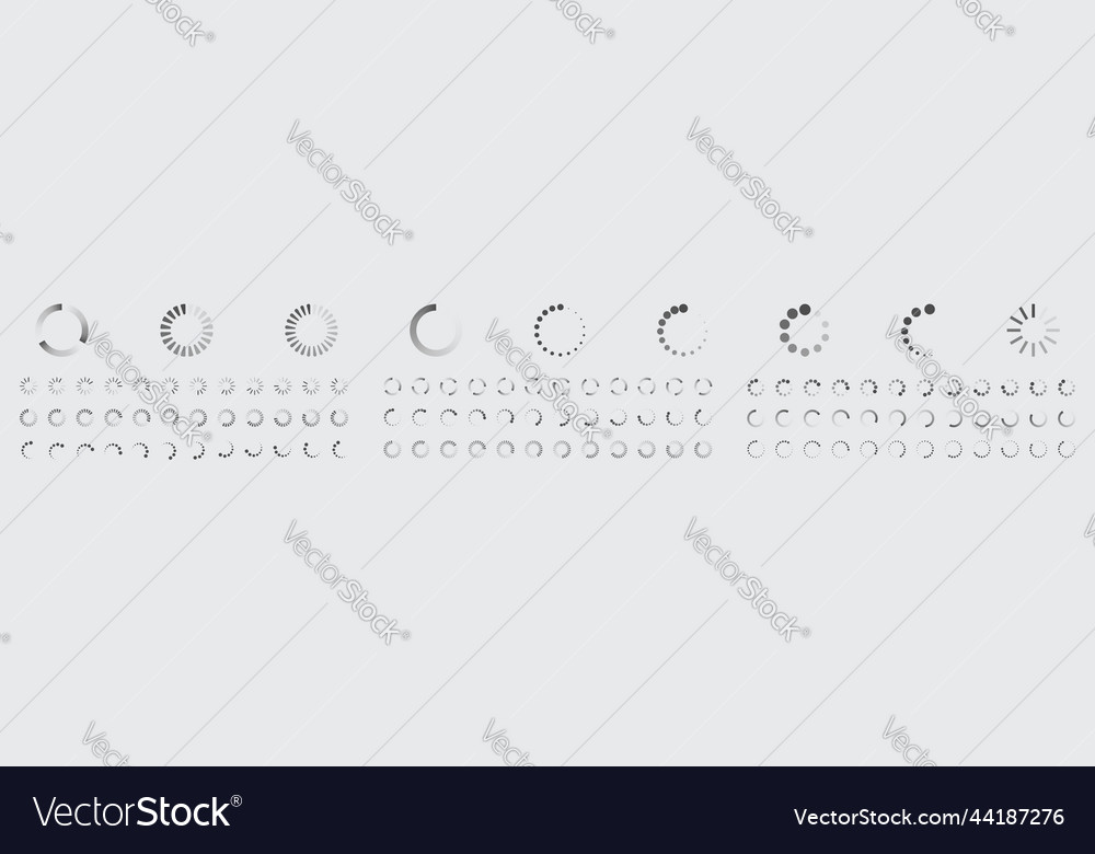 Circular loading buffering icons vector image Circular loading buffering icons