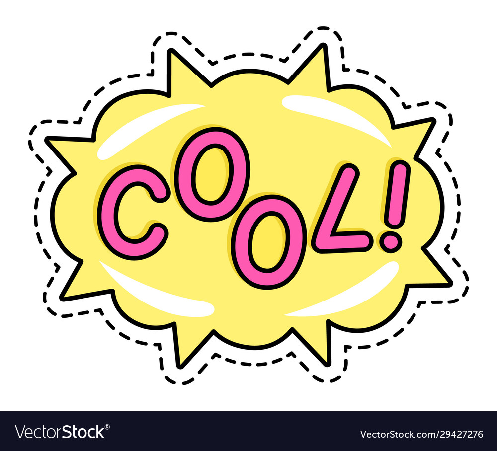 Cool colorful sticker with patch print Royalty Free Vector