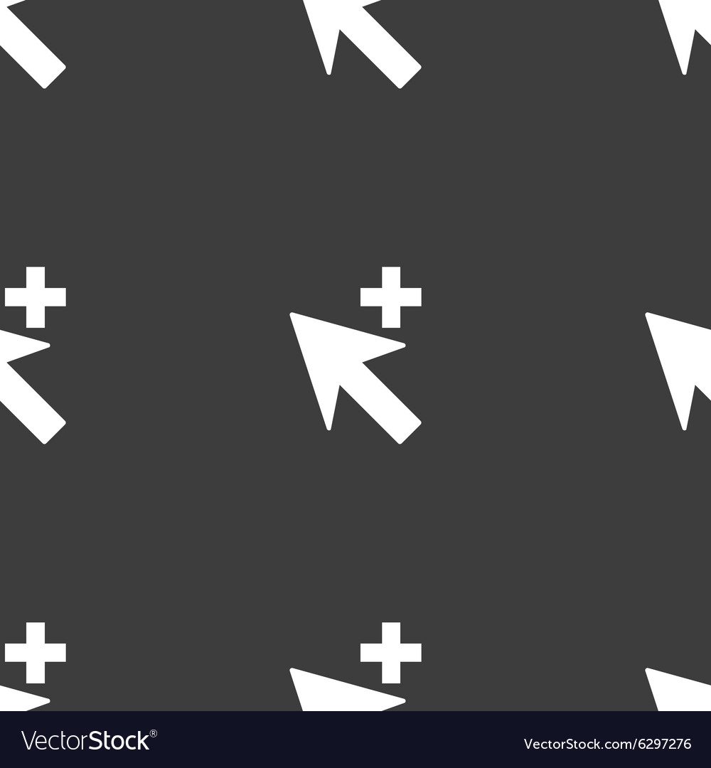 Cursor Pfeil plus Hinzufügen Symbol Zeichen nahtloses Muster