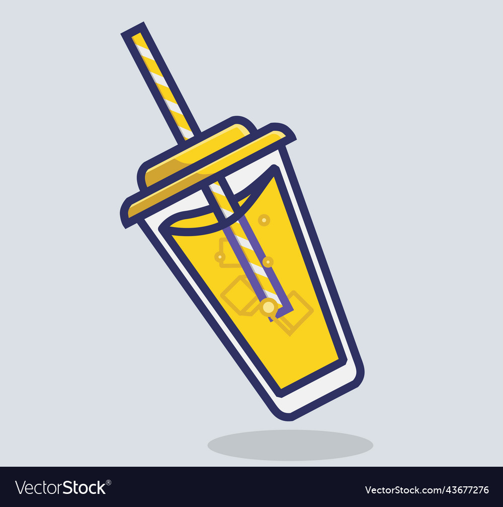 Cute lemon juice sweet cartoon drink concept