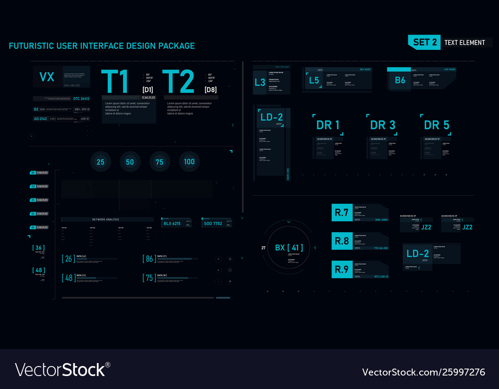 Cyberpunk UI Element Set