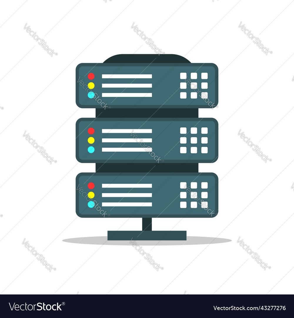 Data center icon in flat style computer vector image Data center icon in flat style computer