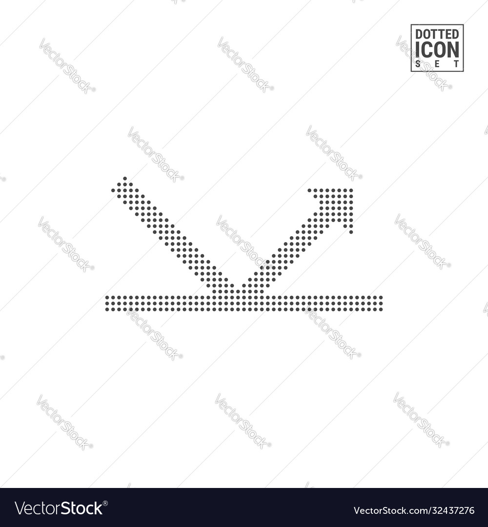 Down and up graph arrow dot pattern icon fall vector image Down and up graph arrow dot pattern icon fall