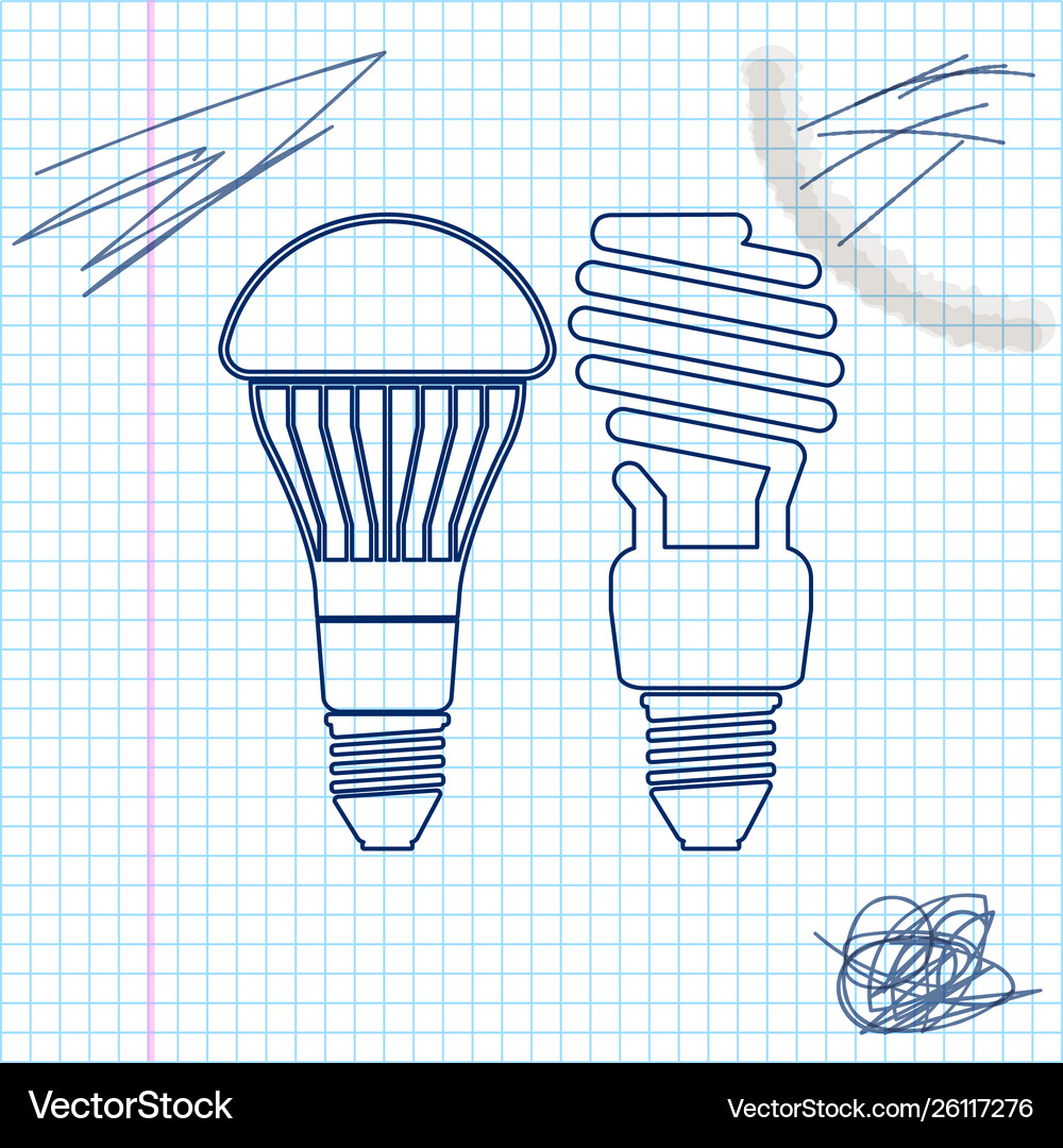 Economical led illuminated lightbulb Royalty Free Vector